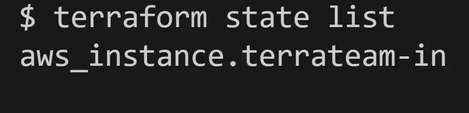 terraform state list