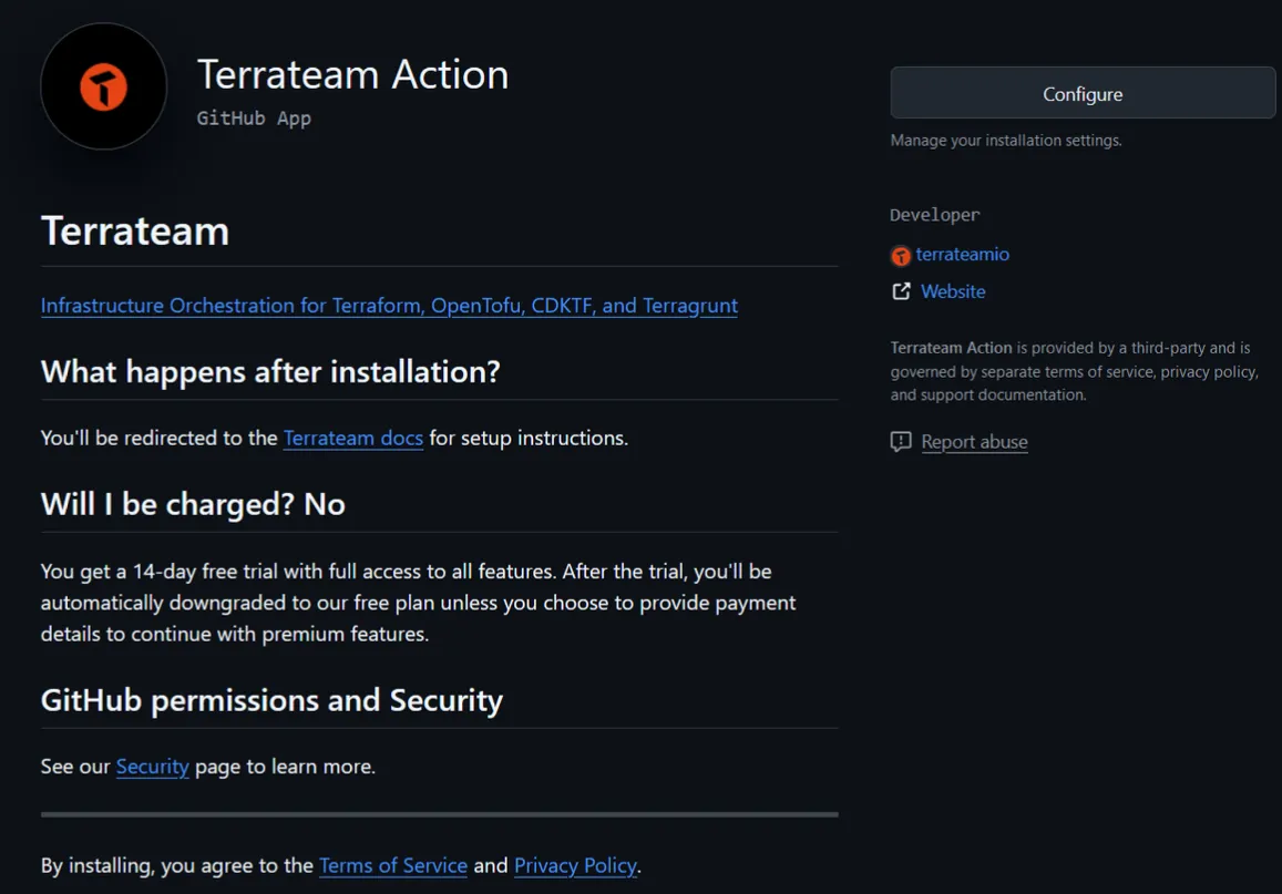 Terrateam github installation