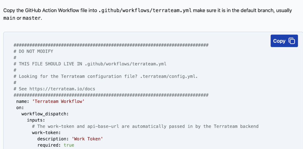 Terrateam create GitHub actions workflow file