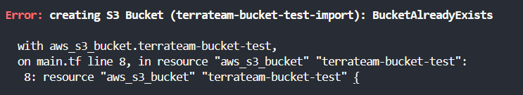 Bucket already exists