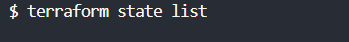 Terraform state list