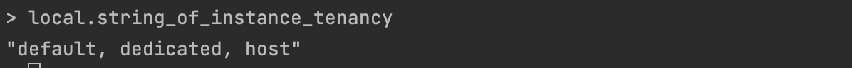 Terraform consle string