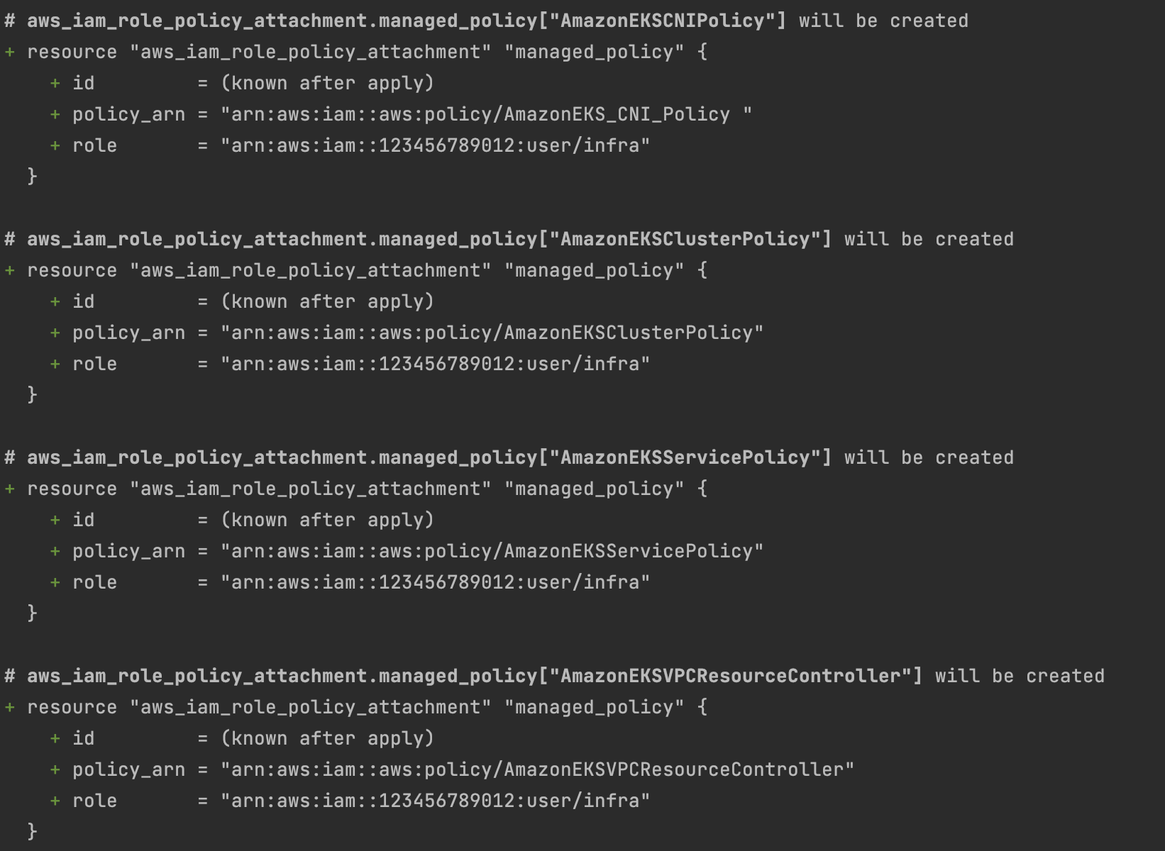 Terraform IAM role policies