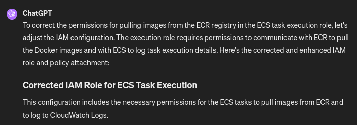 ChatGPT fix iamecr output