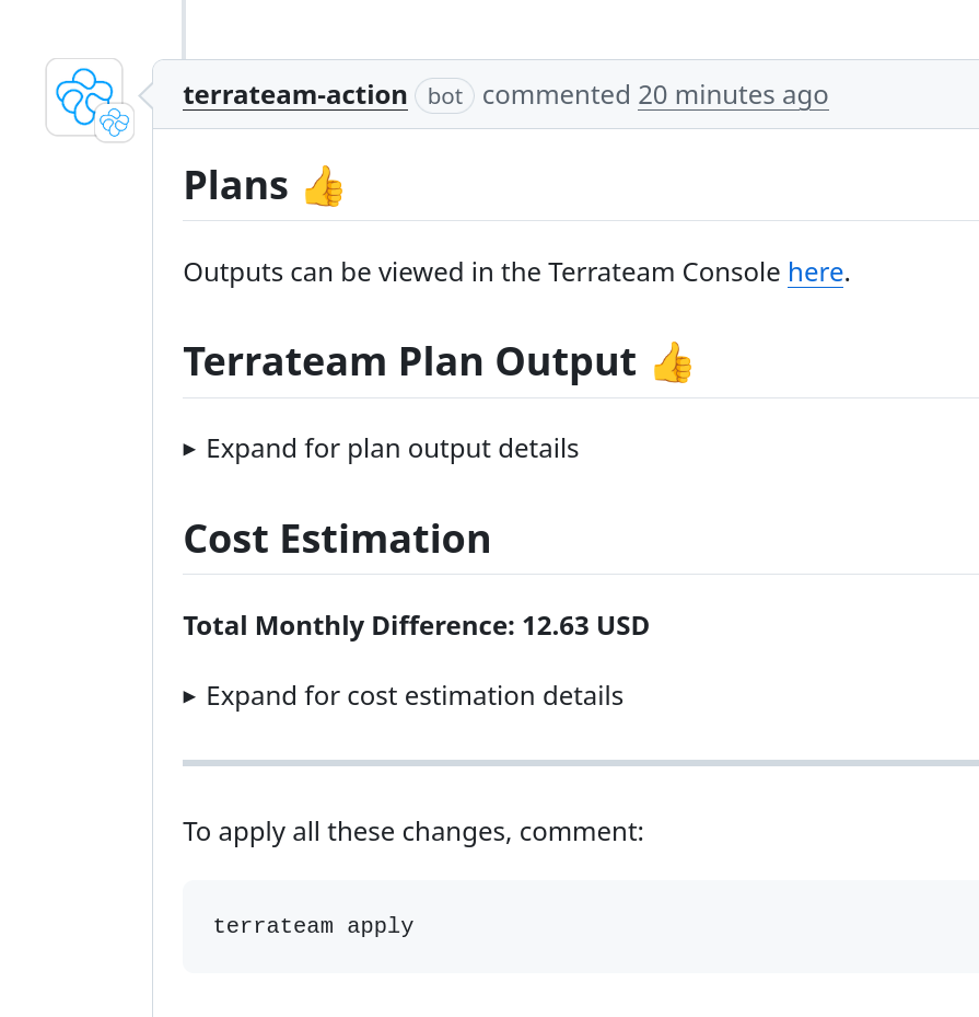 Terrateam plan with cost estimation